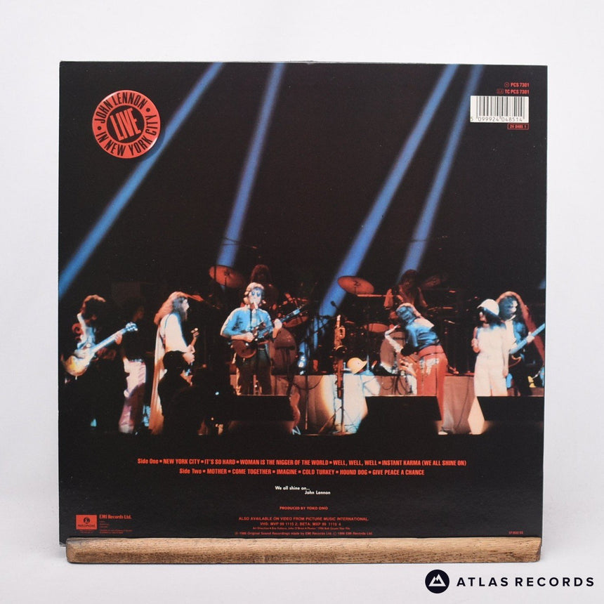 John Lennon - Live In New York City - Embossed Sleeve LP Vinyl Record - EX/EX