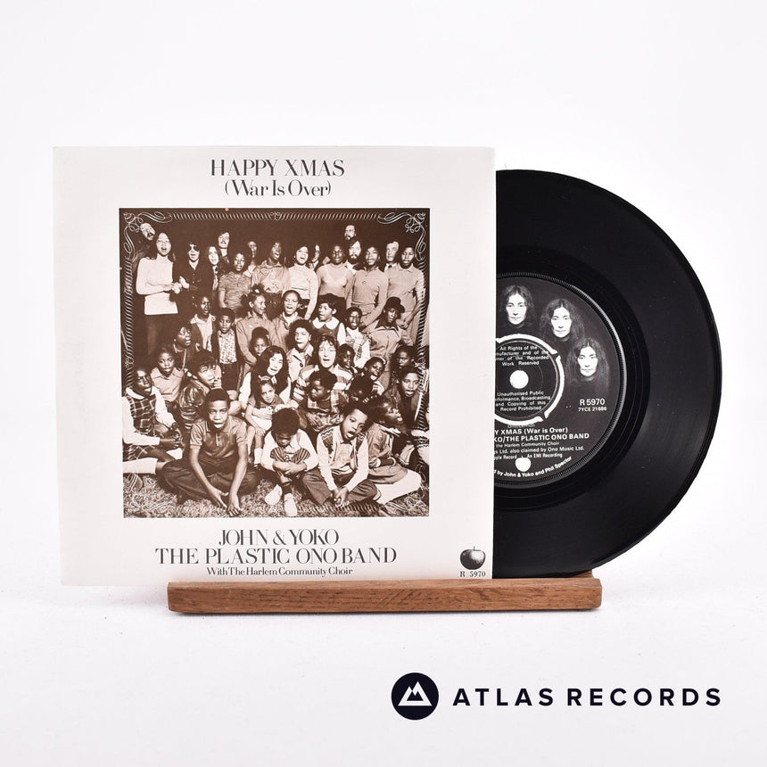 John Lennon & Yoko Ono Happy Xmas 7" Vinyl Record - Front Cover & Record