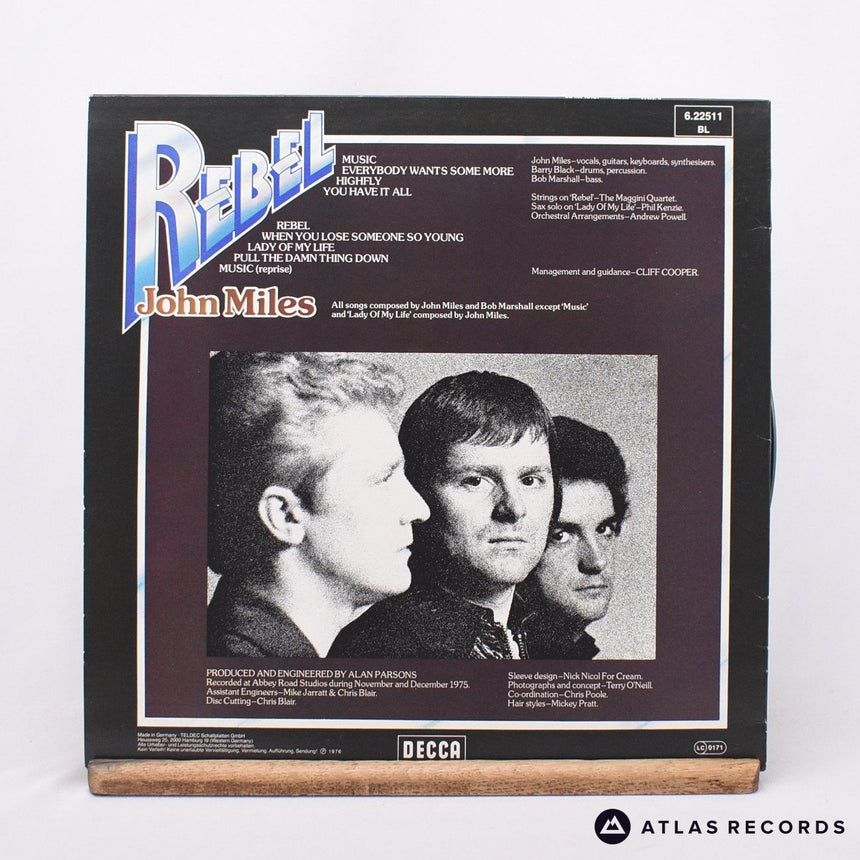 John Miles - Rebel - Poster Reissue LP Vinyl Record - EX/EX