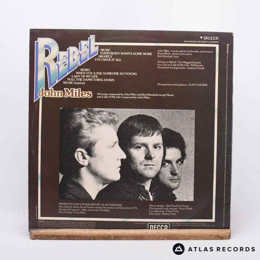 John Miles - Rebel - Poster LP Vinyl Record - VG+/VG+