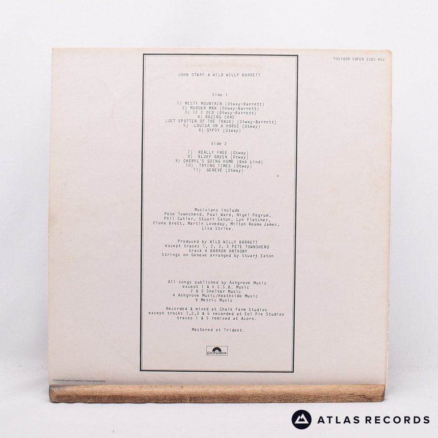 John Otway - John Otway & Wild Willy Barrett - Reissue LP Vinyl Record - VG+/VG+