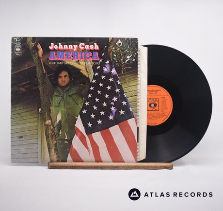 Johnny Cash America -  A 200-Year Salute In Story And Song LP Vinyl Record - Front Cover & Record