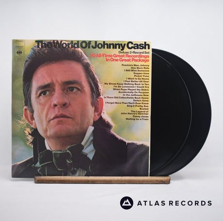Johnny Cash The World Of Johnny Cash Double LP Vinyl Record - Front Cover & Record