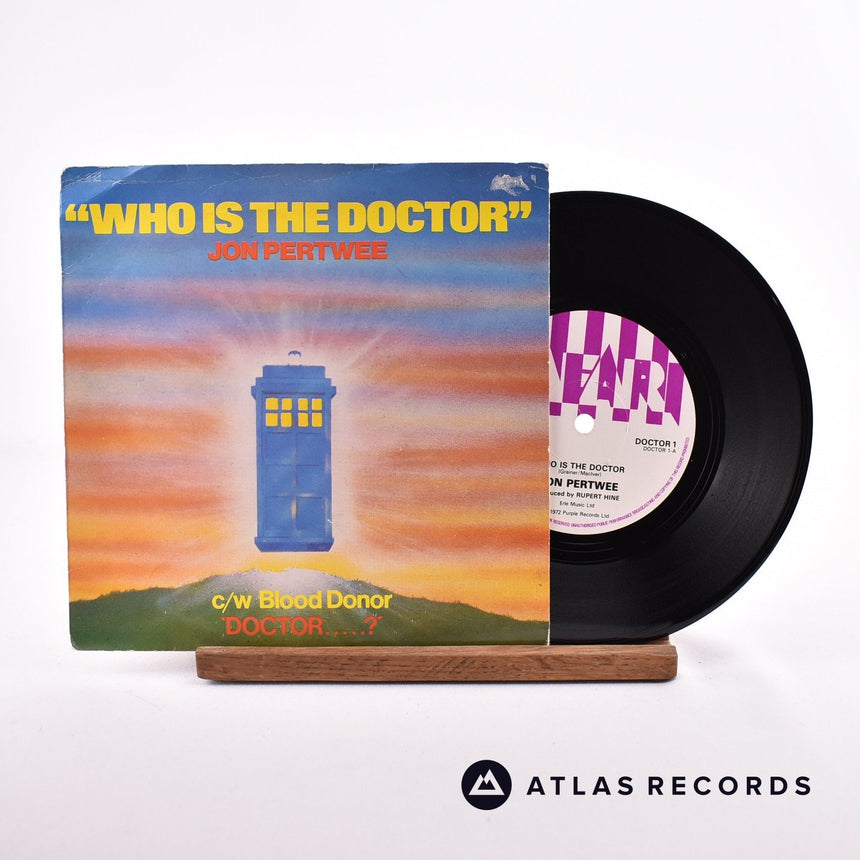 Jon Pertwee Who Is The Doctor 7" Vinyl Record - Front Cover & Record