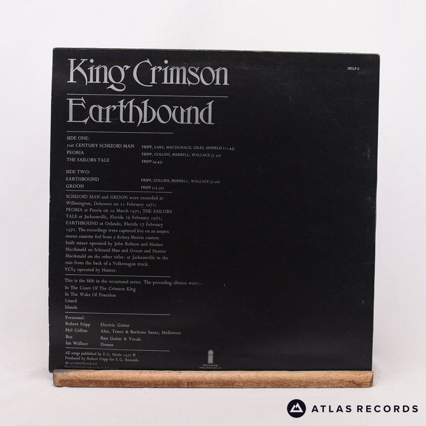 King Crimson - Earthbound - Misprint A-1U B-1U LP Vinyl Record - VG+/EX