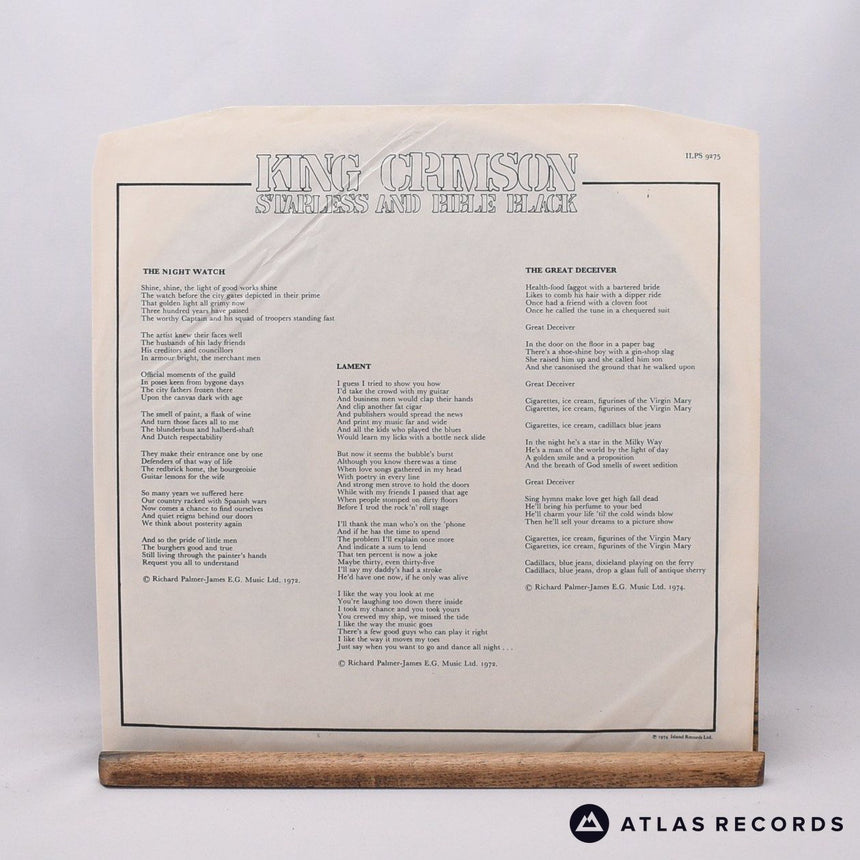 King Crimson - Starless And Bible Black - A-3 B-3 LP Vinyl Record - VG+/EX