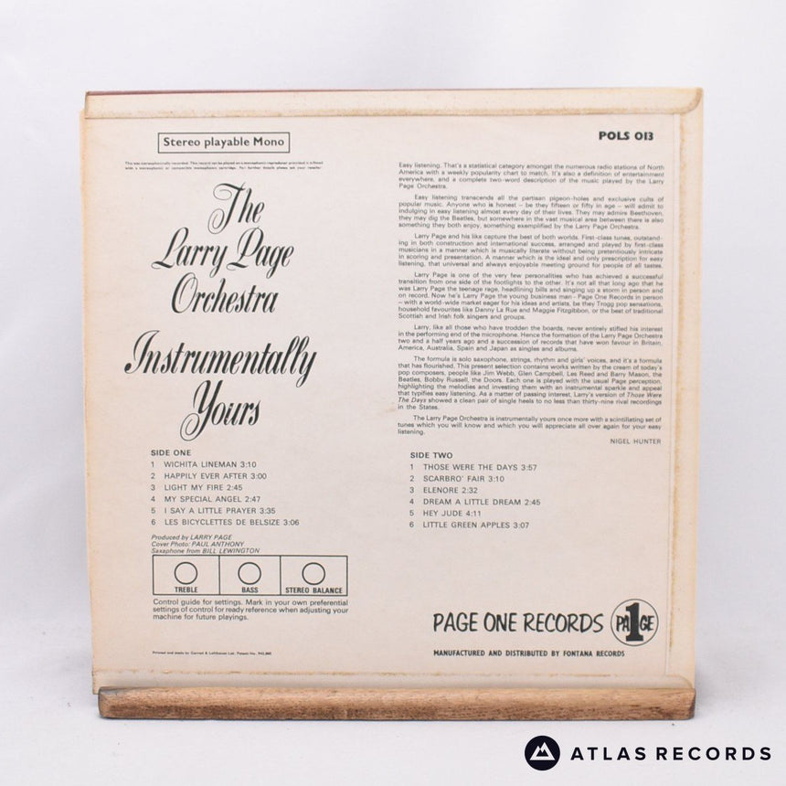 Larry Page Orchestra - Instrumentally Yours - LP Vinyl Record - VG+/EX