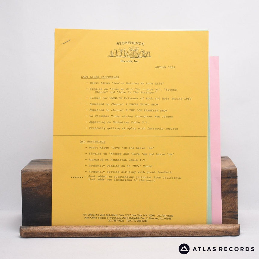 Last Licks - You're Ruining My Love Life - LP Vinyl Record - NM/EX