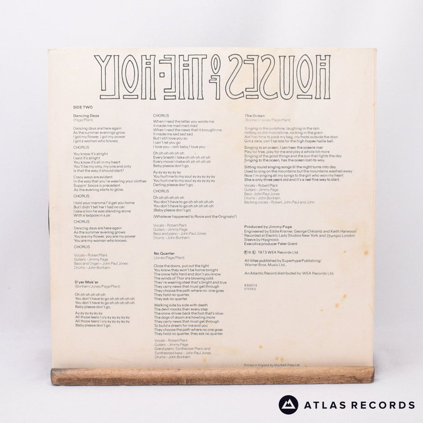 Led Zeppelin - Houses Of The Holy - A3 B3 LP Vinyl Record - VG+/VG+