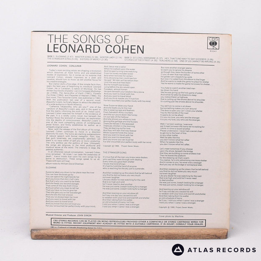 Leonard Cohen - Songs Of Leonard Cohen - Reissue LP Vinyl Record - VG+/EX