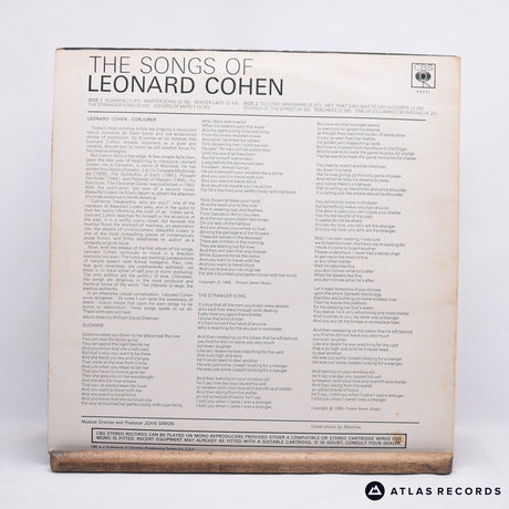 Leonard Cohen - Songs Of Leonard Cohen - LP Vinyl Record - VG+/VG+