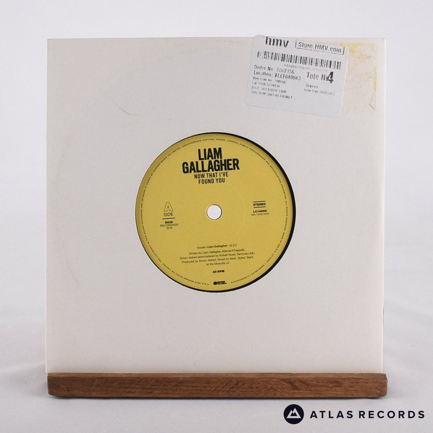 Liam Gallagher Now That I've Found You 7" Vinyl Record - Front Cover & Record