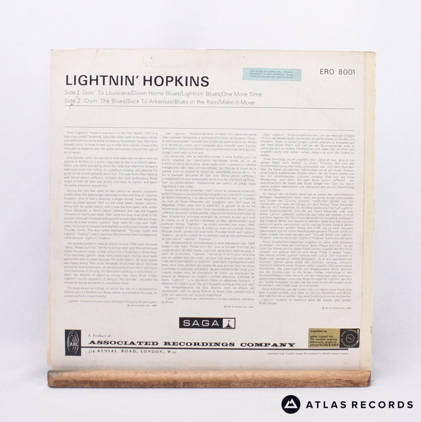 Lightnin' Hopkins - Lightnin' Hopkins - Mono A-2 B-2 LP Vinyl Record - VG+/EX