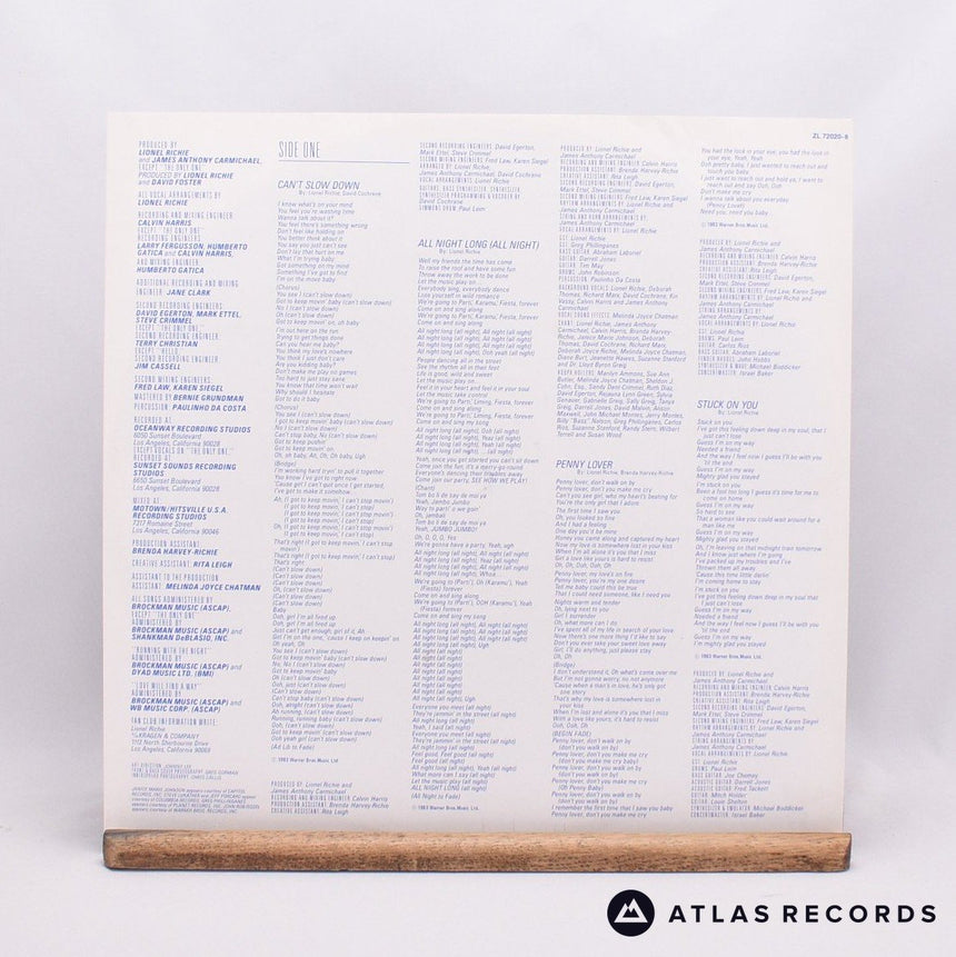 Lionel Richie - Can't Slow Down - Reissue Gatefold LP Vinyl Record - EX/EX