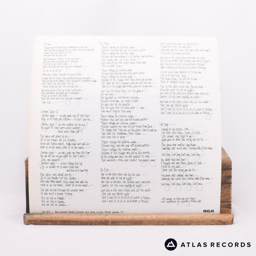 Lou Reed - Berlin - Lyric Sheet A-1E B-2E LP Vinyl Record - VG+/EX