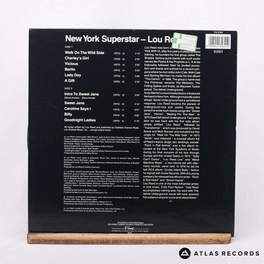 Lou Reed - New York Superstar - LP Vinyl Record - EX/EX