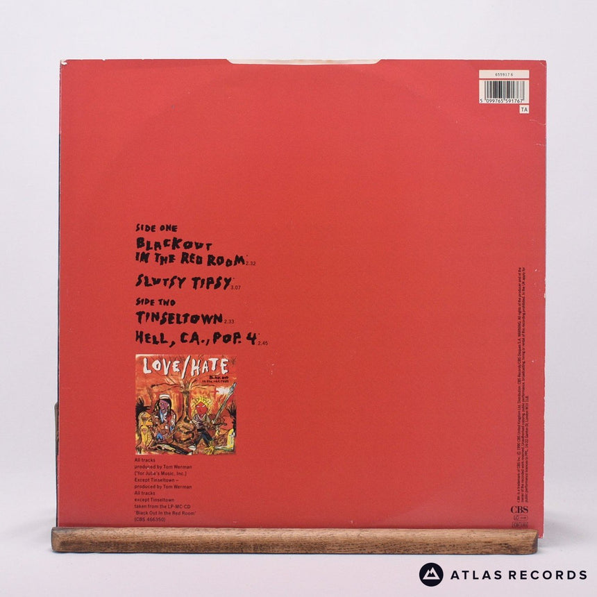 Love/Hate - Black Out In The Red Room - Signed 12" Vinyl Record - VG+/EX