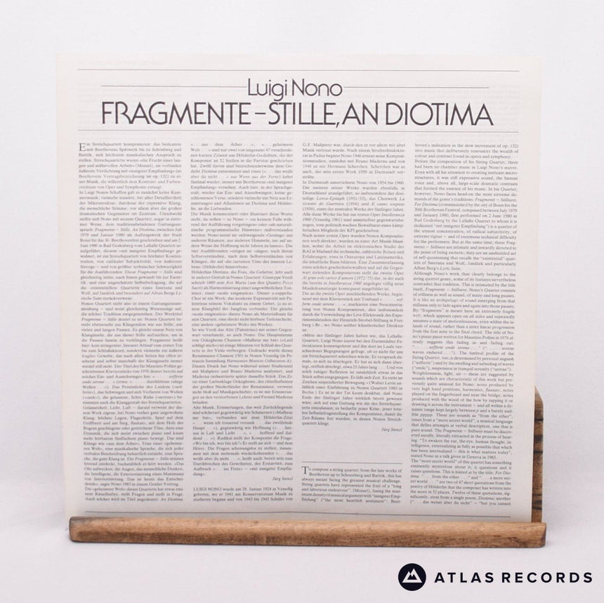 Luigi Nono - Fragmente – Stille, An Diotima - LP Vinyl Record - EX/EX