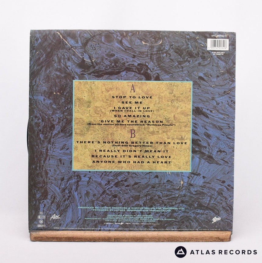 Luther Vandross - Give Me The Reason - Lyric Sheet LP Vinyl Record - EX/VG+