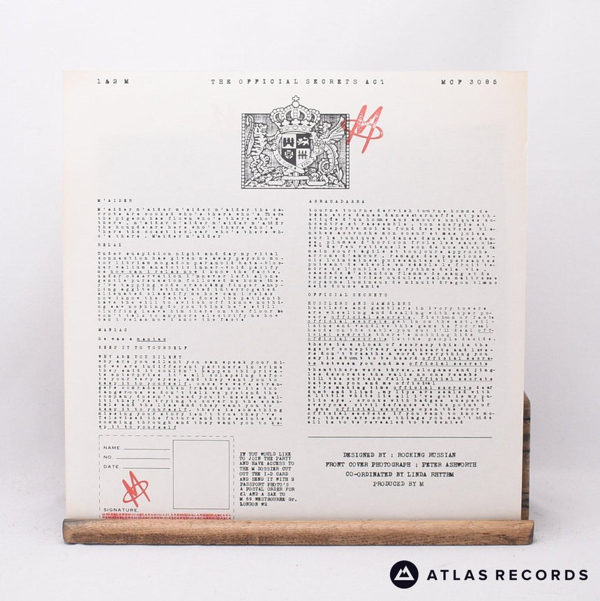 M - The Official Secrets Act - LP Vinyl Record - EX/EX