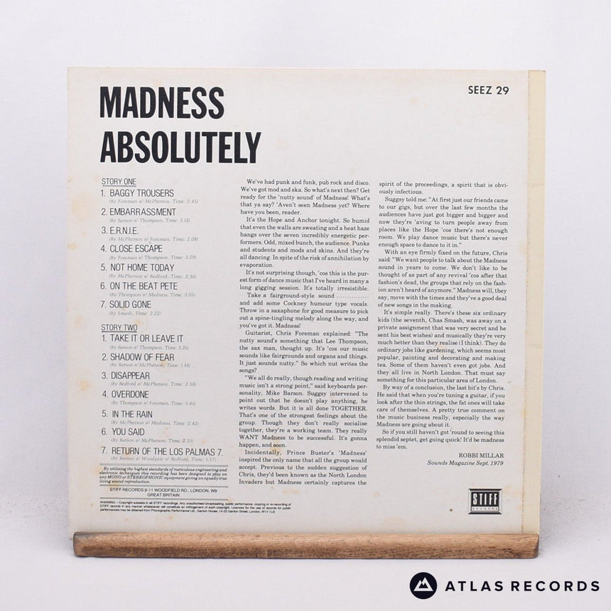 Madness - Absolutely - LP Vinyl Record - VG+/EX