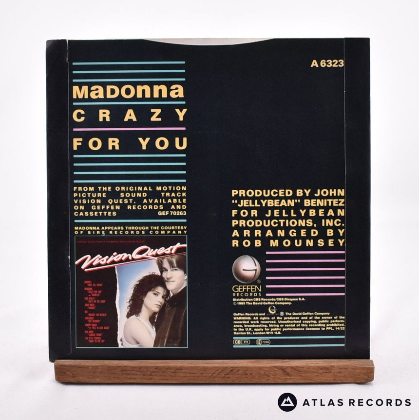 Madonna - Crazy For You - 7" Vinyl Record - EX/EX