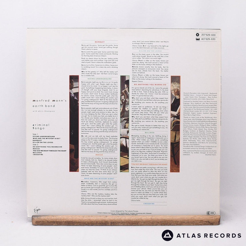 Manfred Mann's Earth Band - Criminal Tango - LP Vinyl Record - VG+/EX