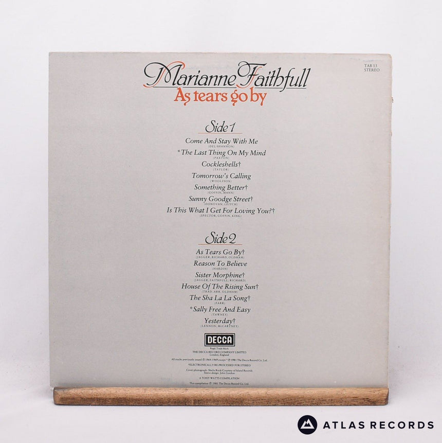 Marianne Faithfull - As Tears Go By - LP Vinyl Record - VG+/EX