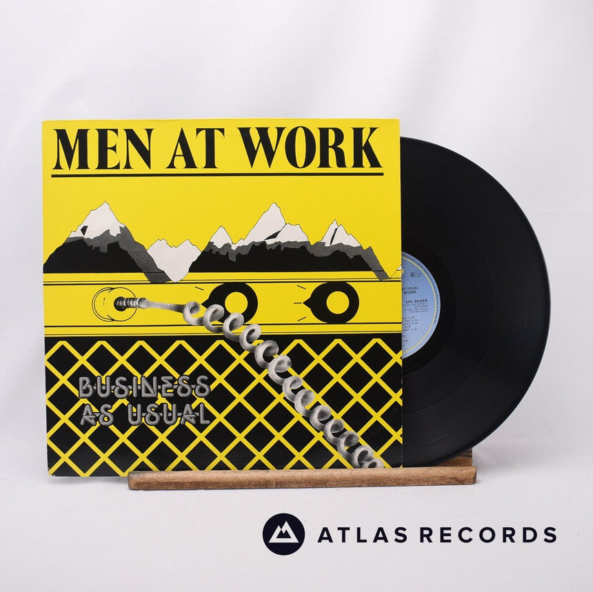Men At Work Business As Usual LP Vinyl Record - Front Cover & Record