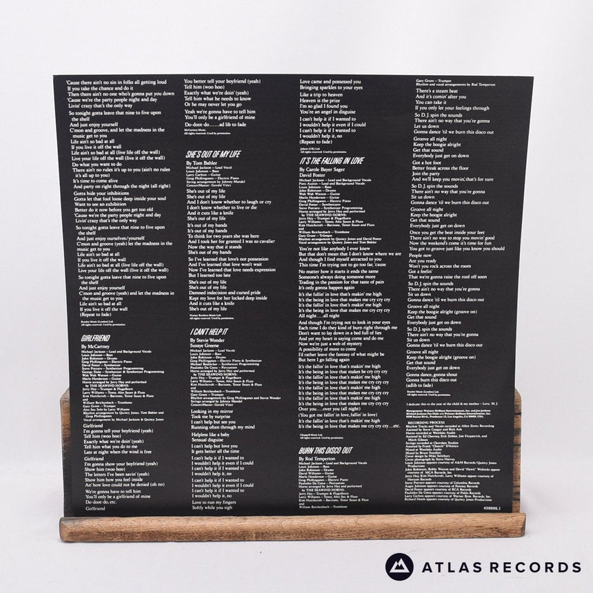 Michael Jackson - Off The Wall - Lyric Sheet Reissue LP Vinyl Record - VG+/EX