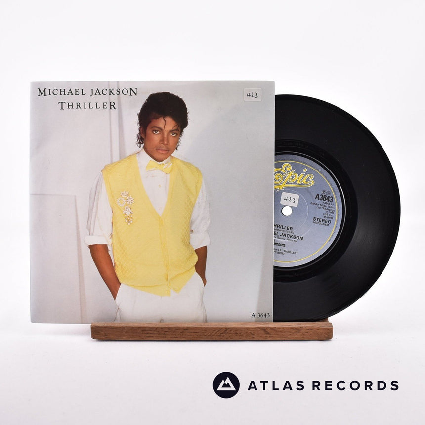Michael Jackson Thriller 7" Vinyl Record - Front Cover & Record