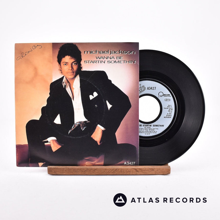 Michael Jackson Wanna Be Startin' Somethin' 7" Vinyl Record - Front Cover & Record