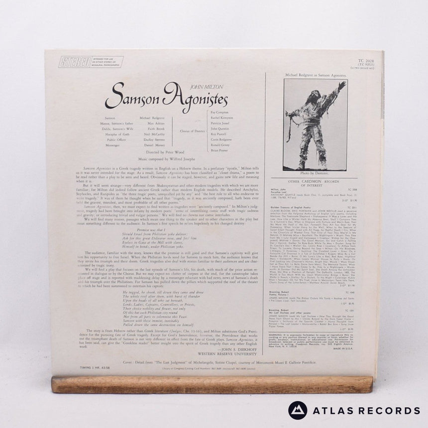 Michael Redgrave - John Milton: Samson Agonistes - 2 x LP Vinyl Record - EX/EX