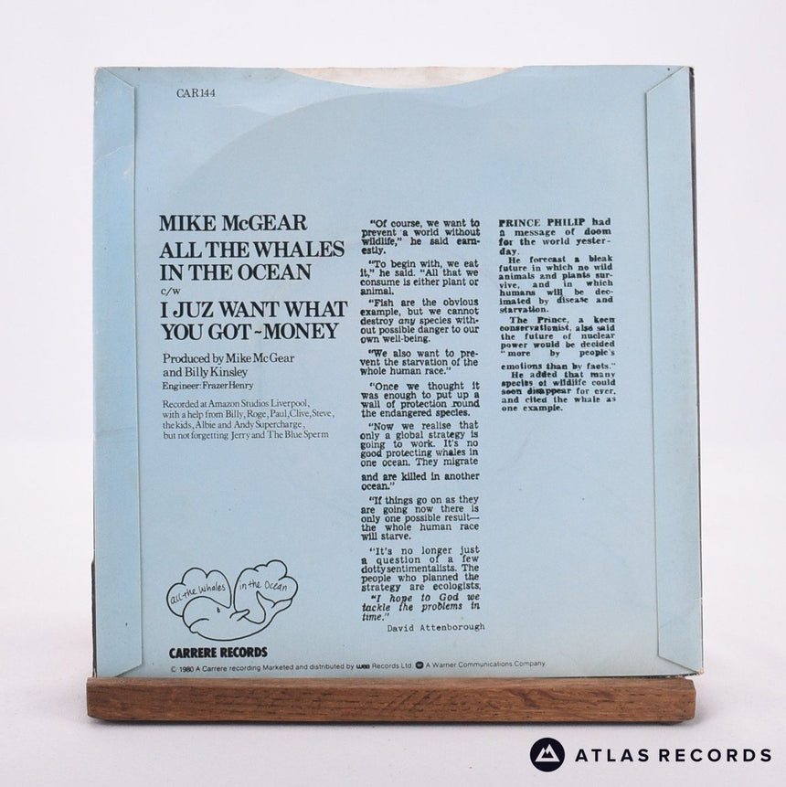 Mike McGear - All The Whales In The Ocean - 7" Vinyl Record - VG+/EX
