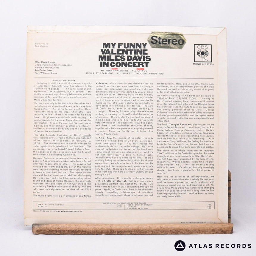 Miles Davis - My Funny Valentine - Miles Davis In Concert - LP Vinyl Record