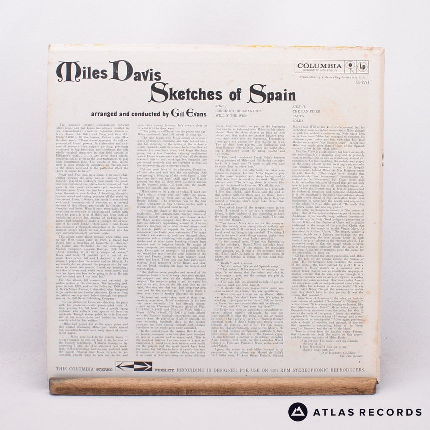 Miles Davis - Sketches Of Spain - Reissue Us Stereo LP Vinyl Record - VG+/EX