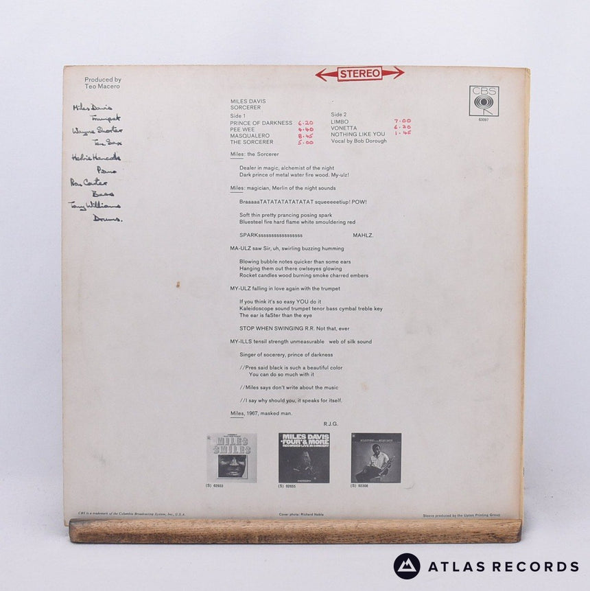 Miles Davis - Sorcerer - Stereo A1 B1 LP Vinyl Record - VG+/VG+