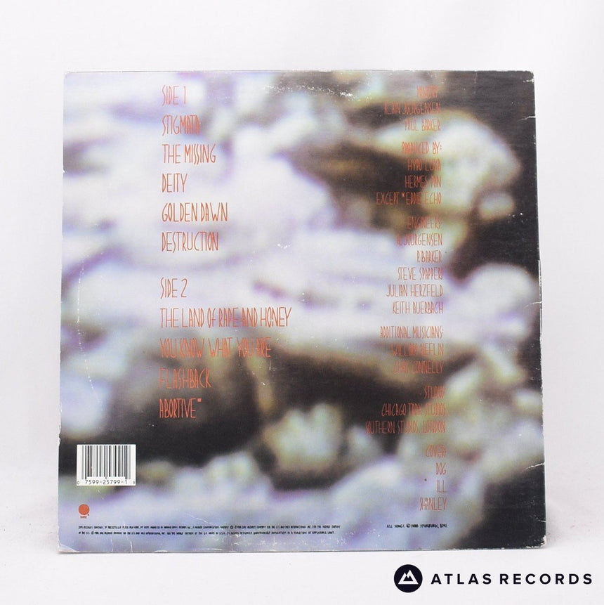 Ministry - The Land Of Rape And Honey - Us A B LP Vinyl Record - VG+/EX