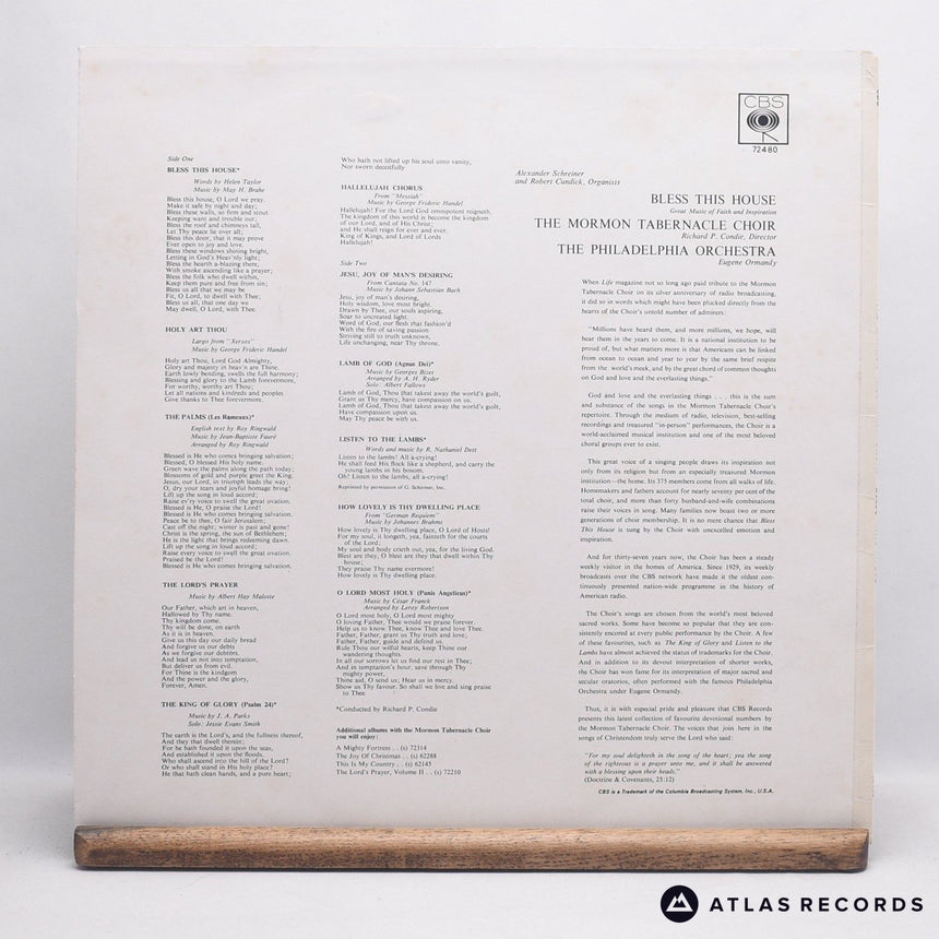 Mormon Tabernacle Choir - Bless This House - LP Vinyl Record - EX/EX