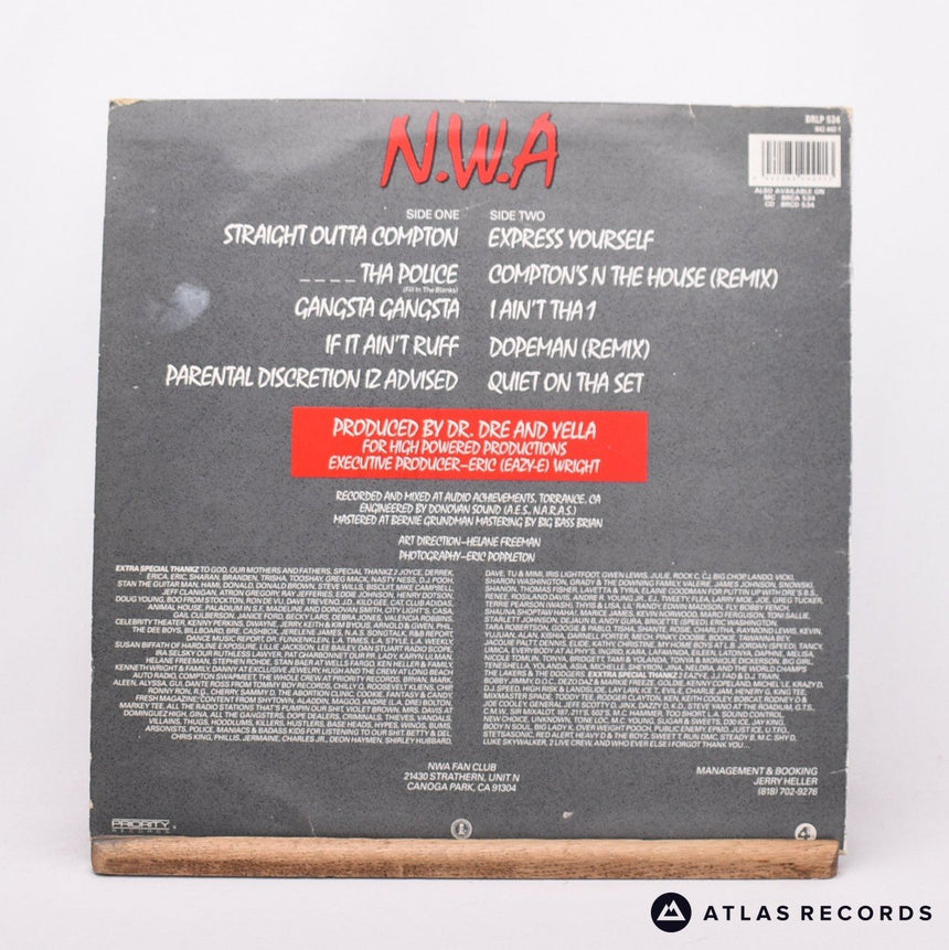 N.W.A. - Straight Outta Compton - LP Vinyl Record - VG/VG+