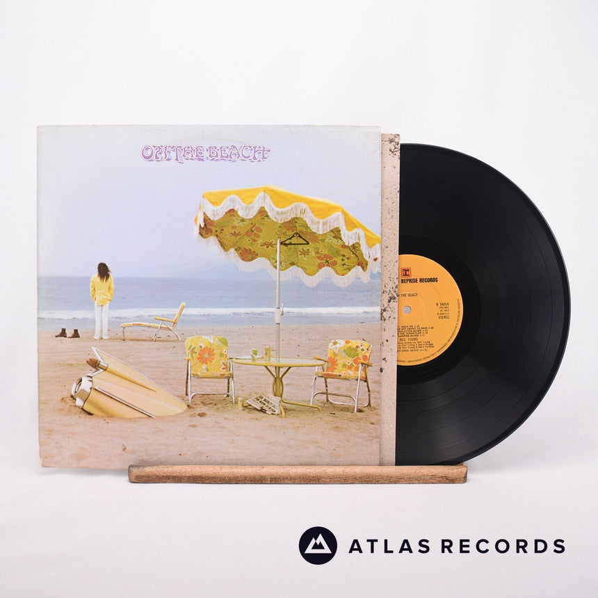 Neil Young On The Beach LP Vinyl Record - Front Cover & Record