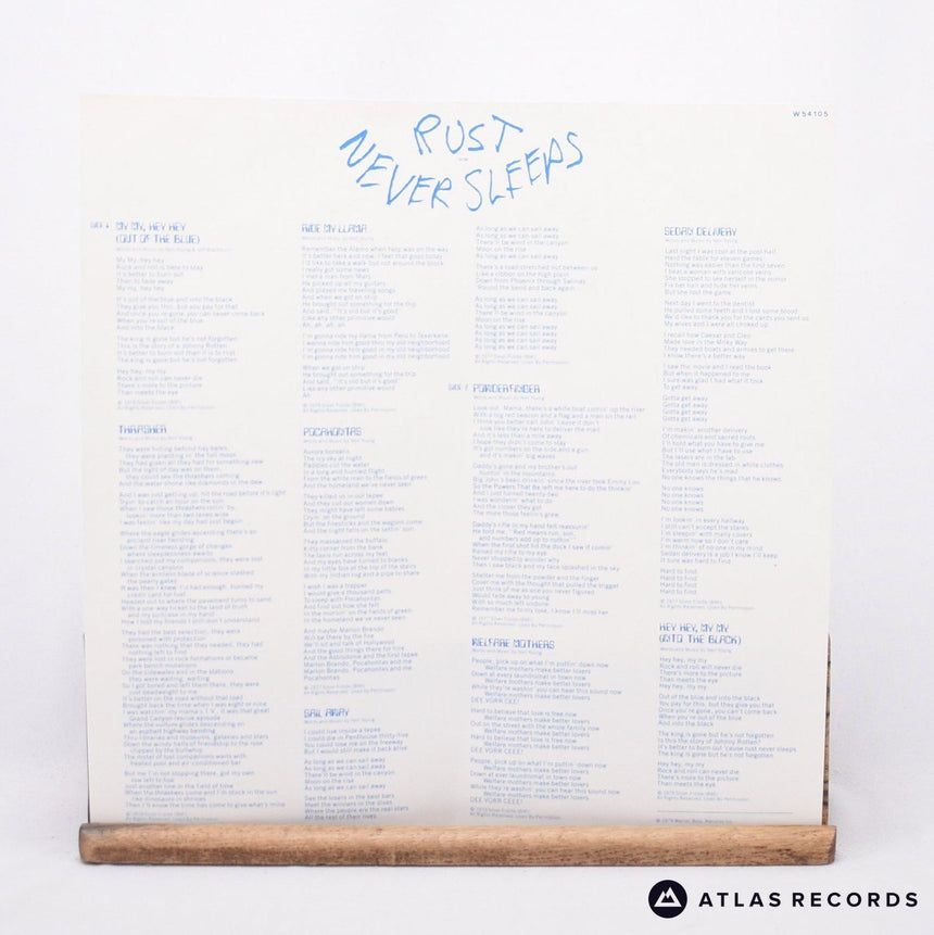 Neil Young - Rust Never Sleeps - Lyric Sheet LP Vinyl Record - VG+/EX