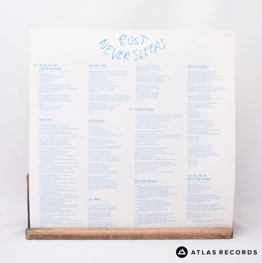 Neil Young - Rust Never Sleeps - Lyric Sheet A2 B1 LP Vinyl Record - EX/EX