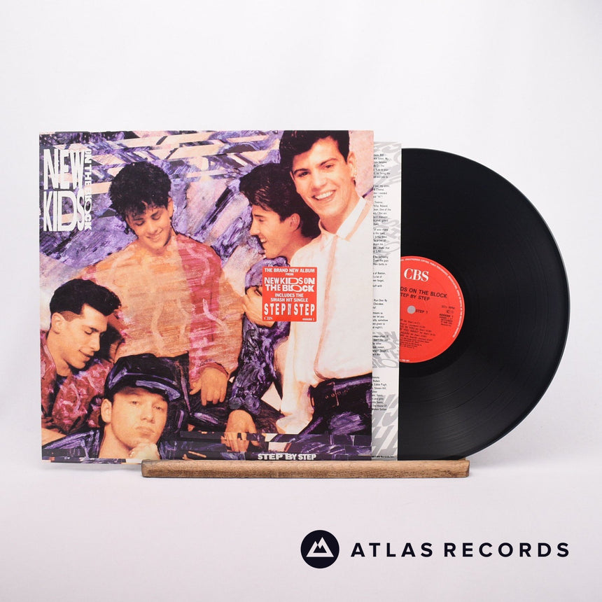 New Kids On The Block Step By Step LP Vinyl Record - Front Cover & Record