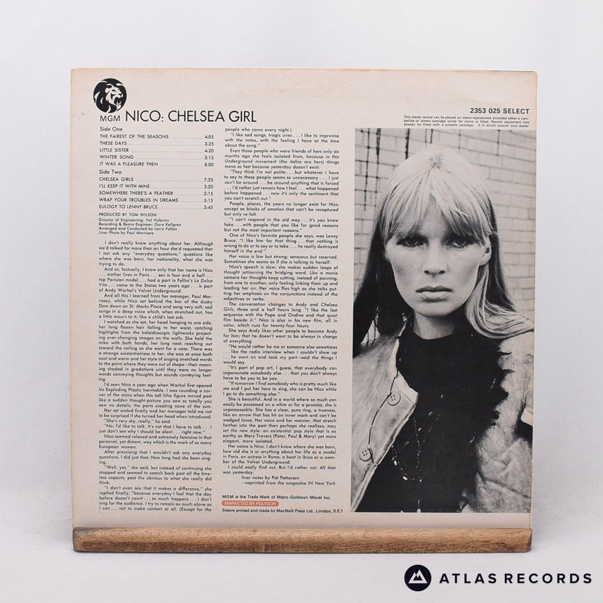 Nico - Chelsea Girl - First Uk Press A//1 B//2 LP Vinyl Record - VG+/VG+