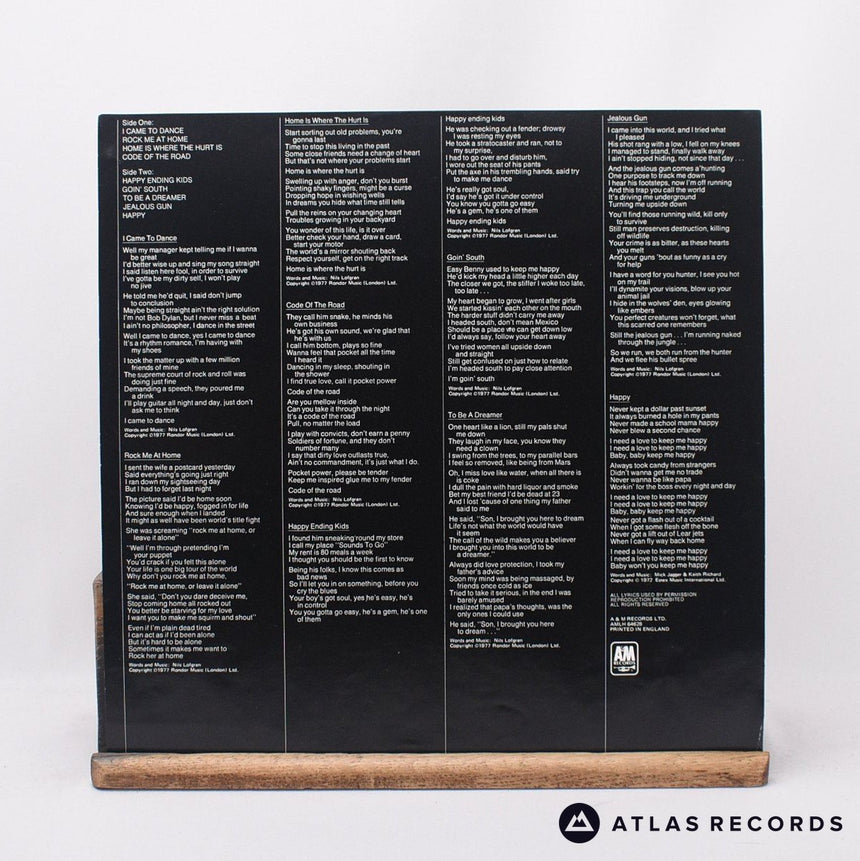 Nils Lofgren - I Came To Dance - Lyric Sheet LP Vinyl Record - VG+/EX