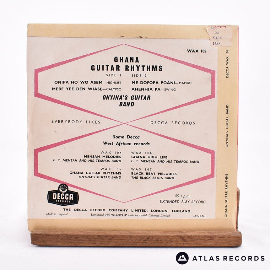 Onyina's Guitar Band - Ghana Guitar Rythms - 7" EP Vinyl Record - VG+/VG+
