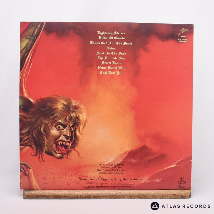 Ozzy Osbourne - The Ultimate Sin - A1 B2 LP Vinyl Record - EX/EX