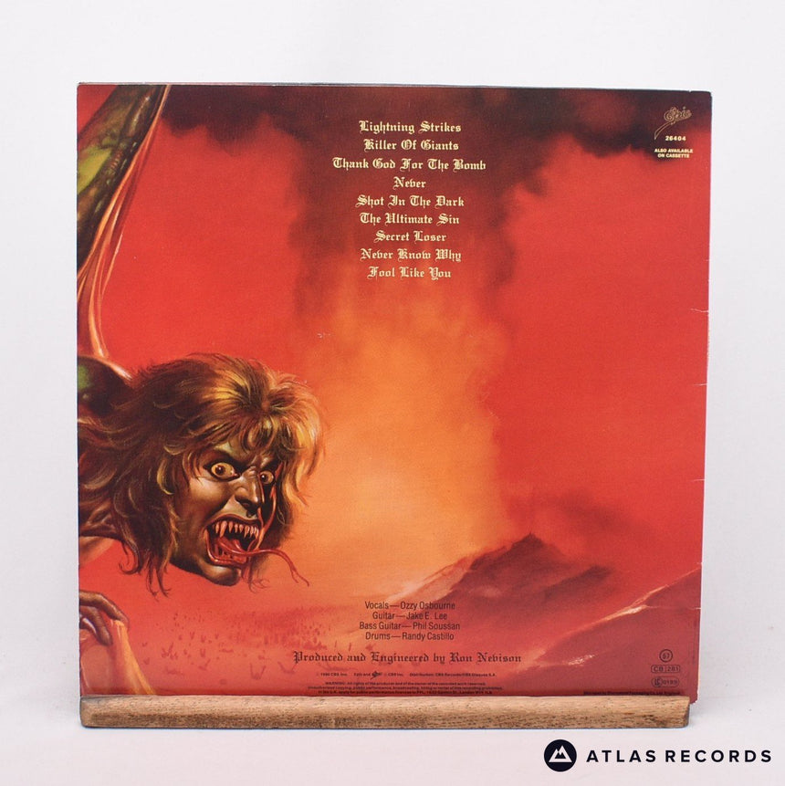 Ozzy Osbourne - The Ultimate Sin - A1 B1 LP Vinyl Record - EX/EX