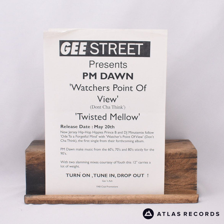 P.M. Dawn - A Watcher's Point Of View - Insert Promo 12" Vinyl Record - VG+/EX